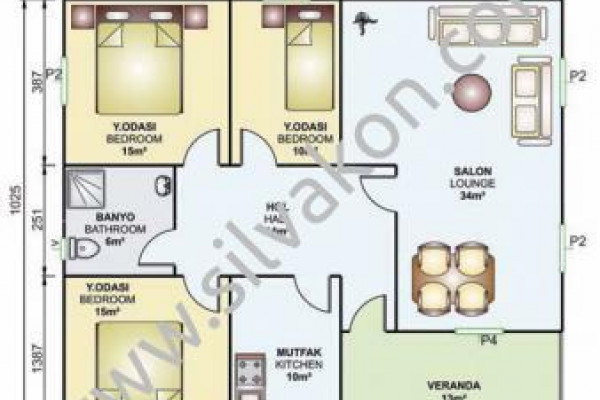 117 m² Tek Katlı Prefabrik Konut 02