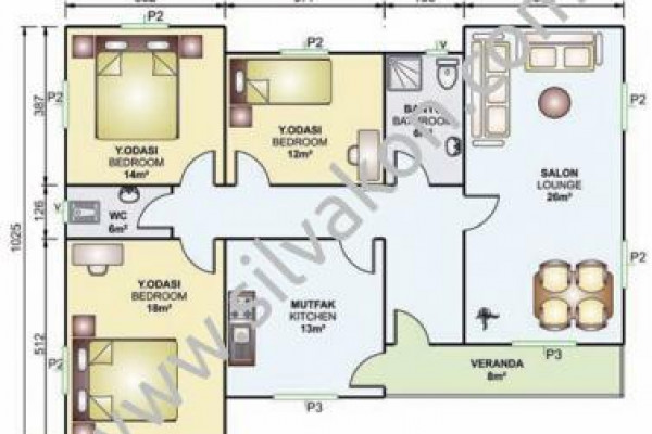 121 m2 Tek Katlı Prefabrik Konut  01