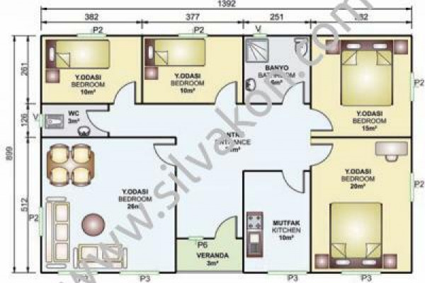 125 m2 Tek Katlı Prefabrik Konut  02