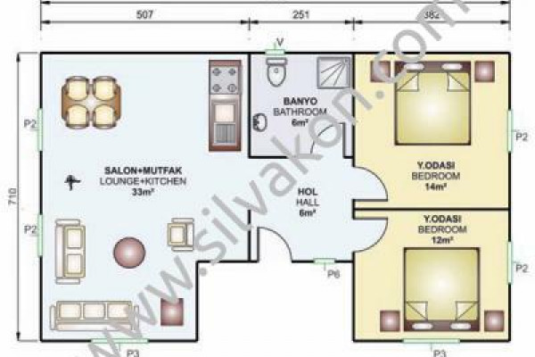 73m² Tek Katlı Prefabrik Konut 02