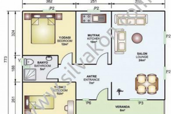 78m² Tek Katlı Prefabrik Konut  02