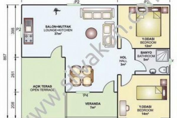 79m² Tek Katlı Prefabrik Konut  02