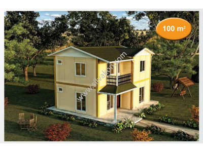 100m² Prefabrik Çift Katlı Ev