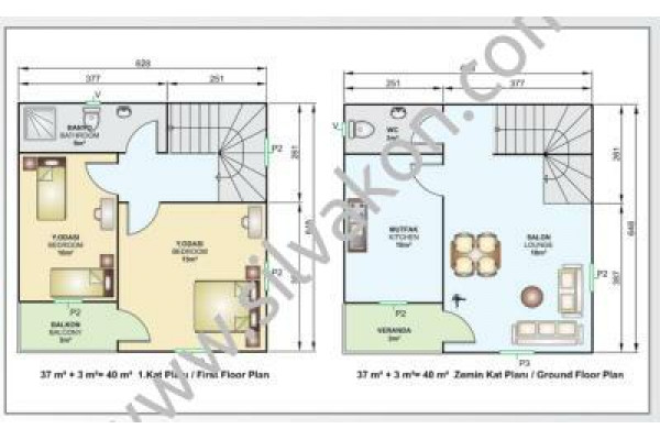 80 m2 Çift Katlı Prefabrik 01