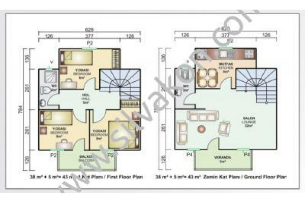 86 m² Çift Katlı Prefabrik Ev 02