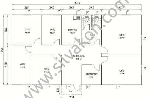 150 m2 Prefabrik Ofisler 03