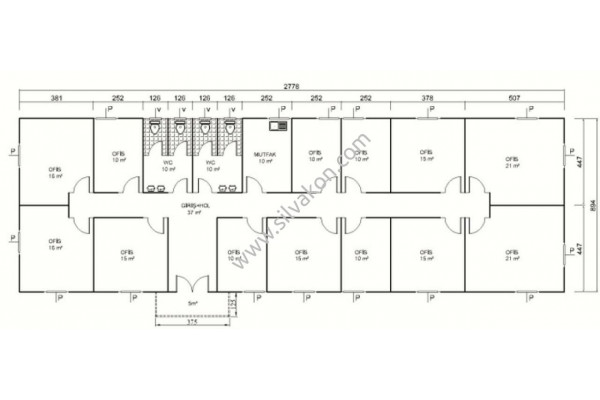 252 m2 Prefabrik Ofis 01