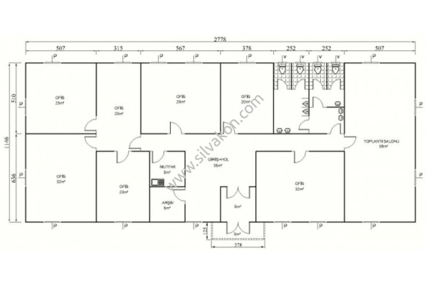 318 m2 Prefabrik Ofis 02