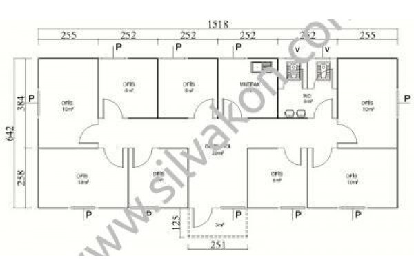 101 m2 Prefabrik Ofis 02