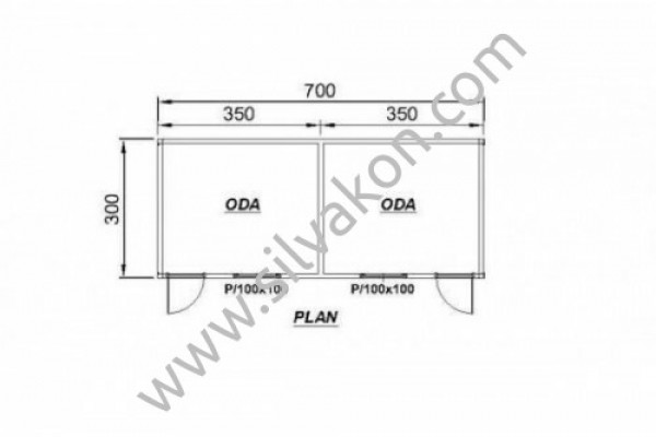  3x7 Çift Odalı Prefabrik Ev 01