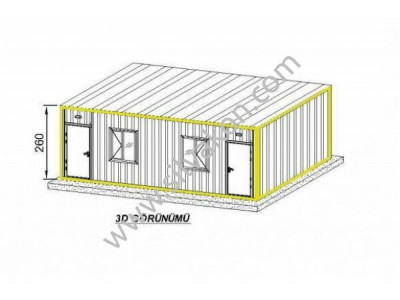  3x7 Çift Odalı Prefabrik Ev