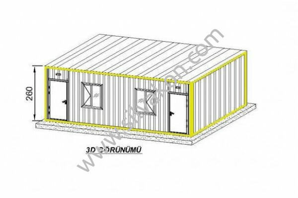  3x7 Çift Odalı Prefabrik Ev 02