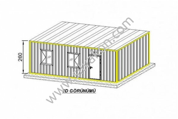 3x7 Tek Oda + Mutfak Prefabrik Ev 02