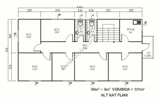 199m² Çift Katlı Prefabrik Ofis 02