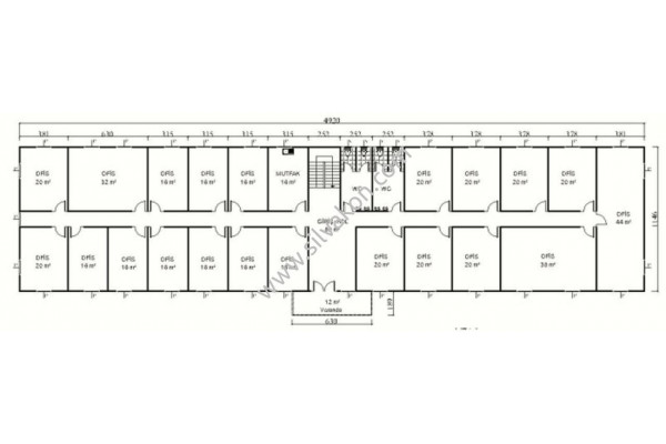 1140 m2 İki katlı Prefabrik ofis 03