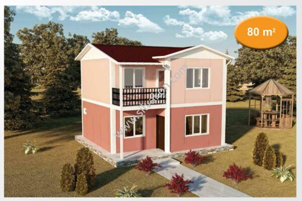 80 m2 Çift Katlı Prefabrik Ev