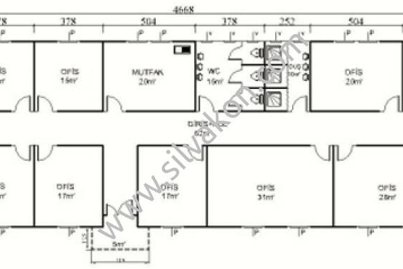481 m2 Prefabrik Ofis