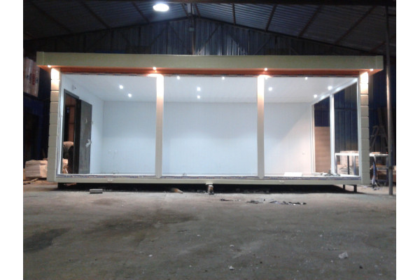 7x3m İçi Boş Fugalı Süperlüks, Full Camlı Ofis