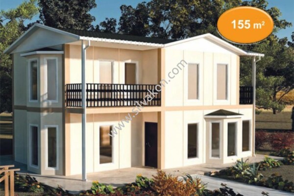 155 m² Çift Katlı Prefabrik Ev